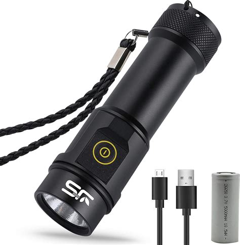 LED Torch Rechargeable,CREE 1000 Lumens Small Pocket Tactical Handheld ...