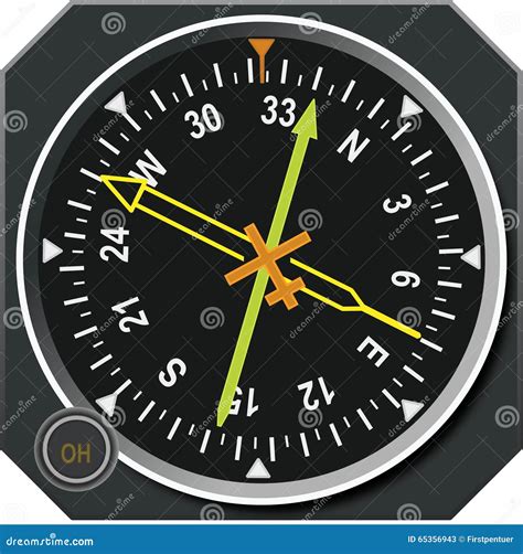 ADF Navigation Directional Gyro Indicator Stock Illustration ...