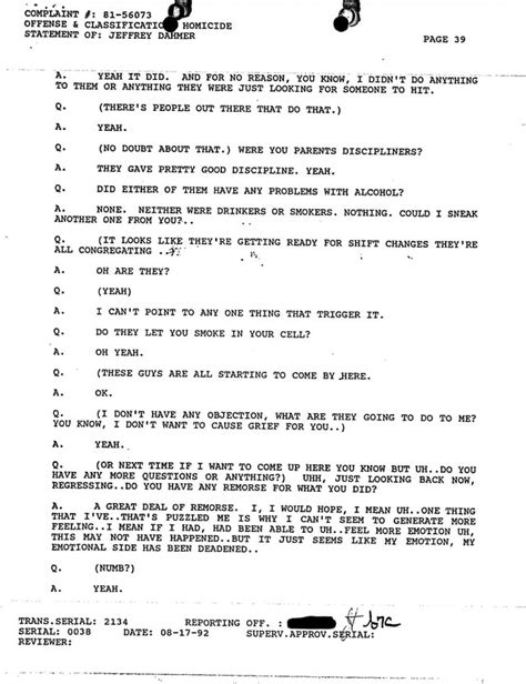 Transcript of a taped interview of Jeffrey Dahmer PART 3 : r/serial_killers