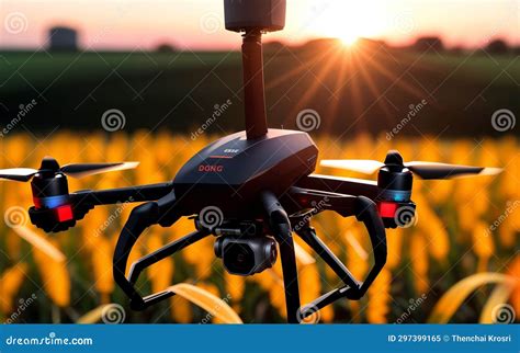 Precision Agriculture Drones Revolutionizing Farming at Sunrise Stock ...