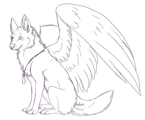 Female Winged Wolf Coloring Pages Coloring Pages