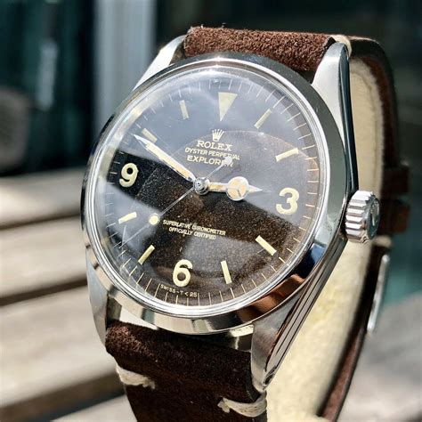 1965 Vintage Rolex Explorer 1016 Gilt Tropical Brown Dial - Awadwatches