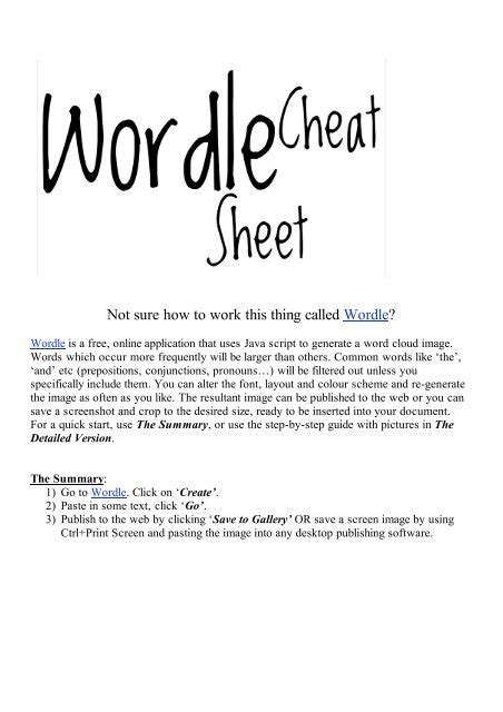 Wordle Cheat Sheet! - L-space