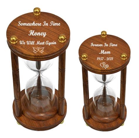 Rings of Time Hourglass Walnut Keepsake Urn