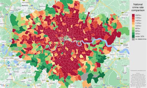 London robbery crime statistics in maps and graphs.