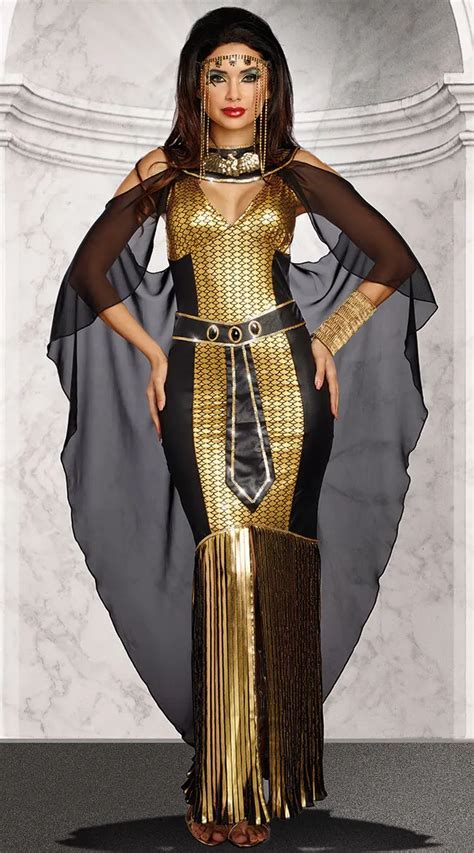 Halloween Ladies Egyptian Queen Cleopatra Costume Ancient Egypt Roman Goddess Outfit Egyptian ...