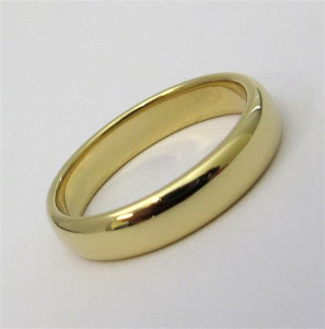 TIFFANY & Co. Classic 18K Yellow Gold 4.5mm Lucida Wedding Band Ring 8 ...