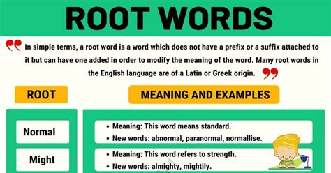 Root Words: Definition and List of Root Words with Meanings • 7ESL