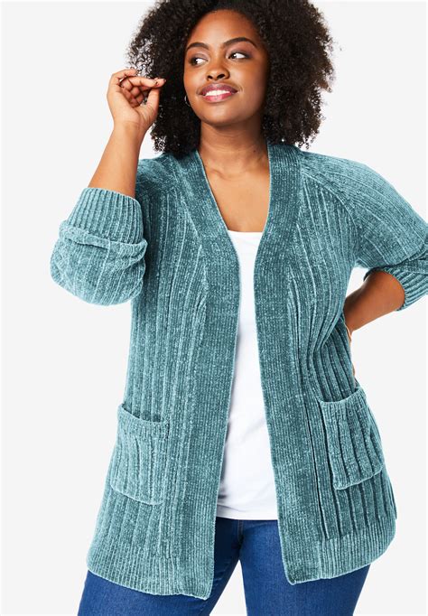 Open Front Chenille Cardigan| Plus Size Sweaters & Cardigans | Fullbeauty