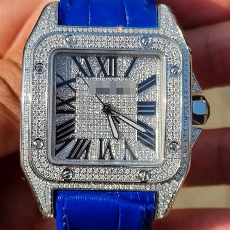 Cartier Santos 100 Xl Iced Out Custom for C$10,893 for sale from a ...