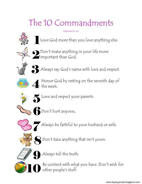 Printable 10 Commandments Craft