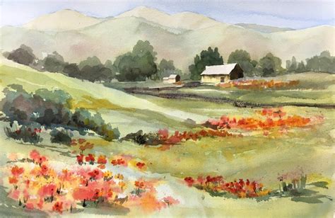 Watercolor Field Of Flowers Painting - img-i