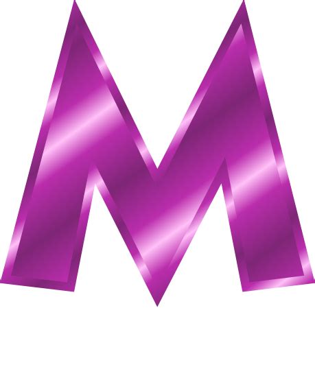 purple metal letter capitol M