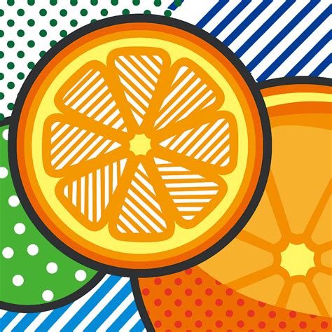 Sliced orange fruit illustration, Pop art Mural, Modern illustration pop pattern, food, text png ...