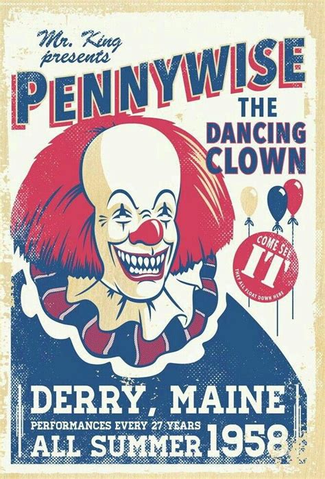 PENNYWISE THE DANCING CLOWN POSTER ART. | Classic horror movies posters, Horror posters, Retro ...