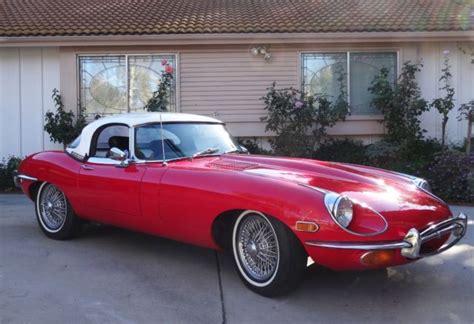 1969 Jaguar XKE Roadster RED w/ ORIGINAL HARDTOP Convertible Series 2 e ...