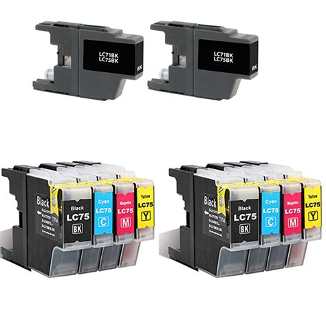 Compatible 10 Pack Brother LC75/LC71 MFC-J280W - MFC-J835DW High Yield Inkjet Cartridges