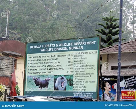 Advertisement Hoarding by the Kerala Forests and Wildlife Department in Munnar Editorial Image ...