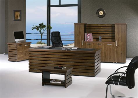 Modern Elise 4 Piece Desk Office Suite Furniture Set 79 Rustic Brown ...