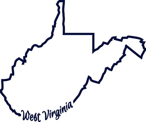 WV west virginia outline state script words one color SVG | Etsy