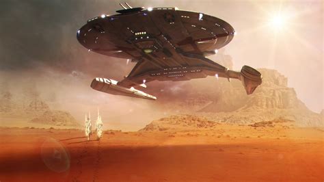 Scifi Desert Spaceship Star Trek Wallpaper,HD Artist Wallpapers,4k ...