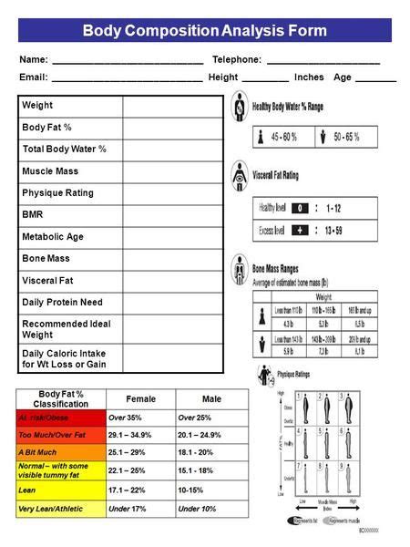 Body Composition Analysis Form> | Body composition, Transformation body, Body