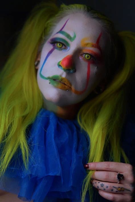 Rainbow clown makeup | Clown makeup, Halloween face makeup, Halloween ...