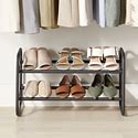 2-Tier Expandable Shoe Rack with Pivoting Bars | The Container Store