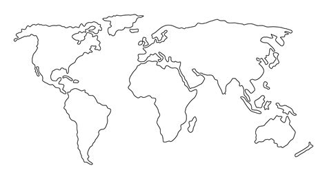 World map outline isolated on png transparent background 16460501 PNG
