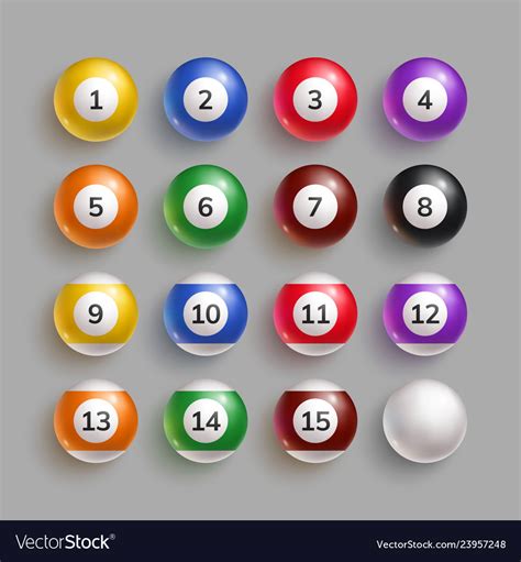 Colorful billiard balls with numbers Royalty Free Vector