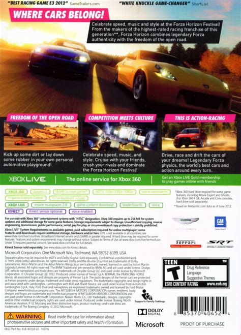 Forza Horizon - Xbox 360 [Pre-Owned] | J&L Game