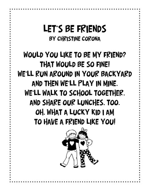 friendship poem | Friendship quotes for kids, Friendship poems, Kids poems