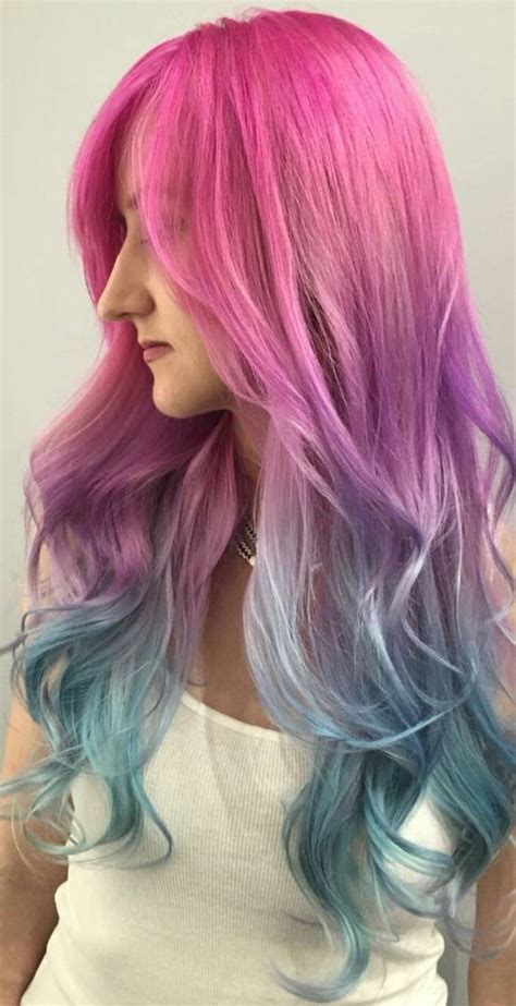 Pink Purple Blue Hair, Light Blue Hair, Blue Ombre Hair, Dyed Hair Pastel, Hair Color Burgundy ...