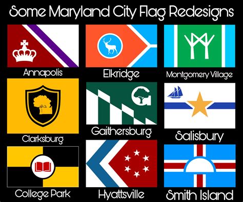 I redesigned the flags of some Maryland cities and towns! : r/maryland