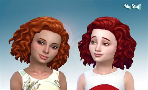 Sims 4 Hairs ~ Mystufforigin: Medium Mid Curly hair for girls