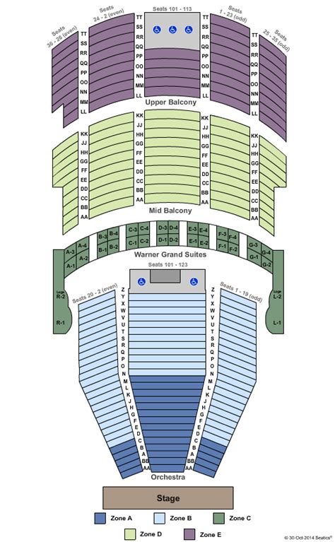 Seating Chart Warner Theatre Erie Pa | Elcho Table