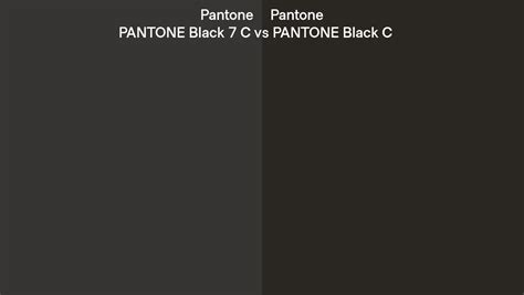 Pantone Black 7 C vs PANTONE Black C side by side comparison