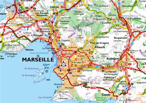 Map of Marseille, France