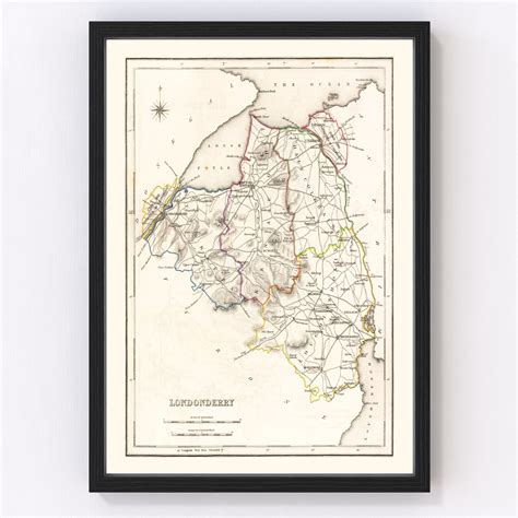 Vintage Map of Londonderry County Ireland, 1846 by Ted's Vintage Art