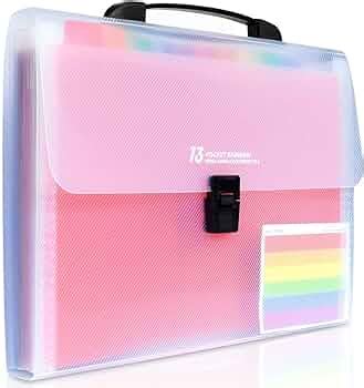 Hudux 13 Pocket Rainbow File Folder Portable Expanding Accordion File ...