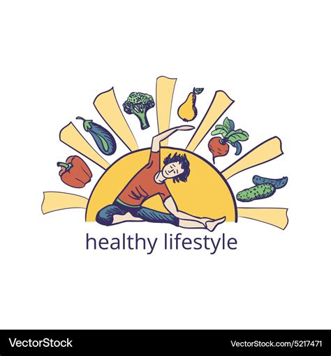 Healthy lifestyle symbol Royalty Free Vector Image