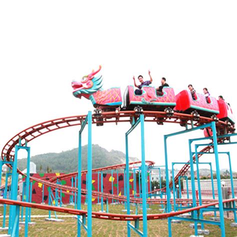 Theme Park Kiddie Attraction Rides Mini Roller Coaster Sliding Dragon ...