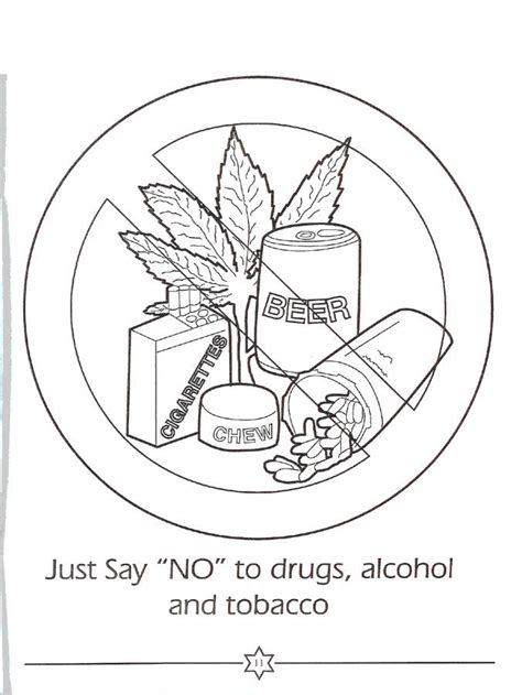 Drug Free Coloring Pages Say No to Drugs - Free Printable Coloring Pages