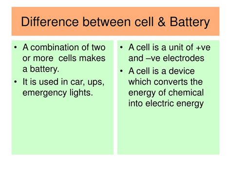 PPT - Difference between cell & Battery PowerPoint Presentation - ID ...