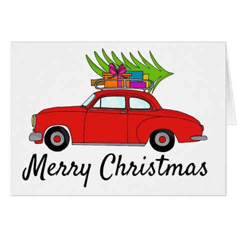 Merry Christmas Car with Gifts | Zazzle.com | Christmas car, Personalised christmas cards, Happy ...