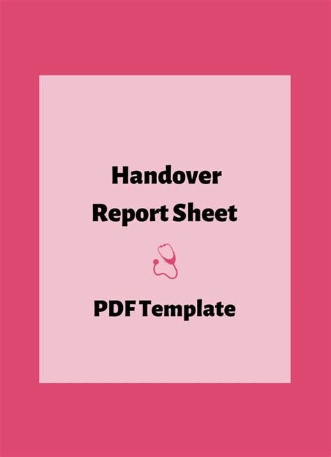 Handover Report Sheet Digital Template Student Nurse - vrogue.co