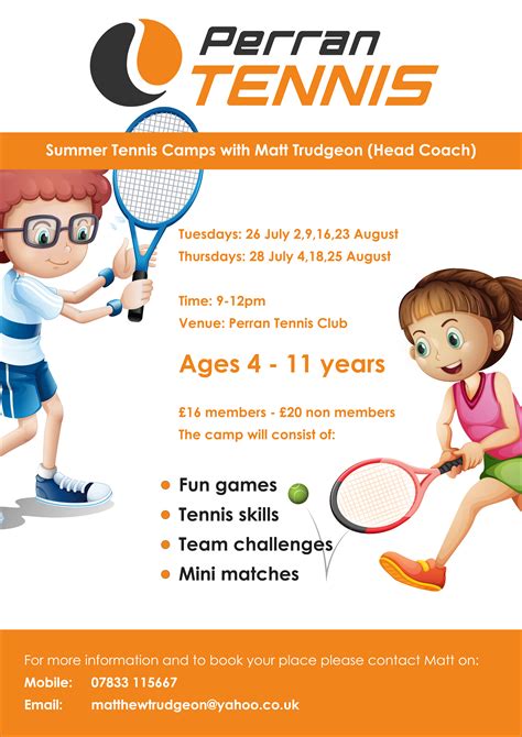 Summer Tennis Camps 2022 - Perranporth Tennis Club