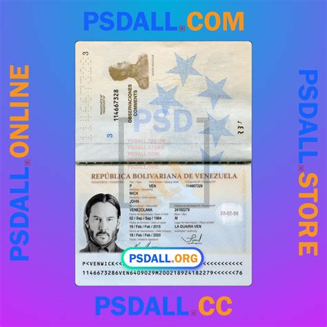 Venezuela Passport PSD Template V2 - psdall.org