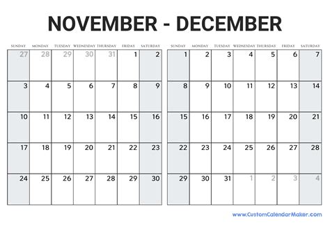 Calendar 2024 November December - Bevvy Chelsie