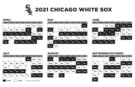 2021 White Sox Printable Schedule - PrintableSchedule.net | Printable ...